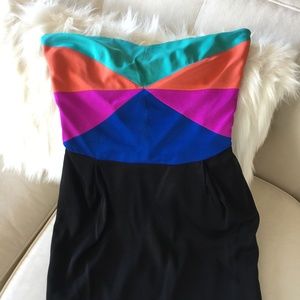 Fitted Strapless Mini Skirt Dress